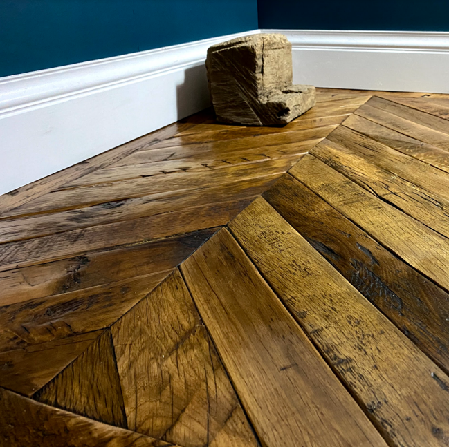 Reclaimed oak store flooring