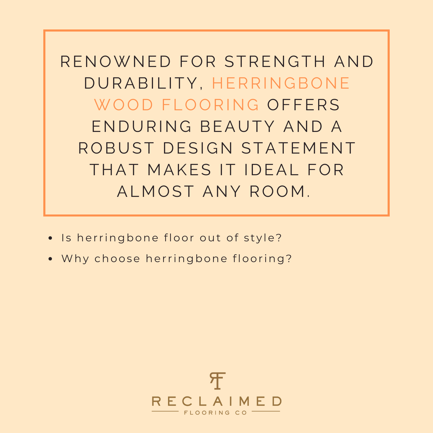 Renowned for strength and durability, herringbone wood flooring offers enduring beauty and a robust design statement that makes it ideal for almost any room.